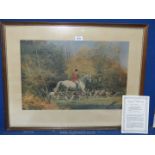 A limited edition signed Print 'Going out with the hounds' by Frank Wooton no.