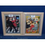 Two modern framed Beryl Cook Prints to include 'The Dansat' and 'Tango Bar'.