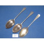 Three Silver serving Spoons, London 1906, Robert Stebbings, 215 gms.