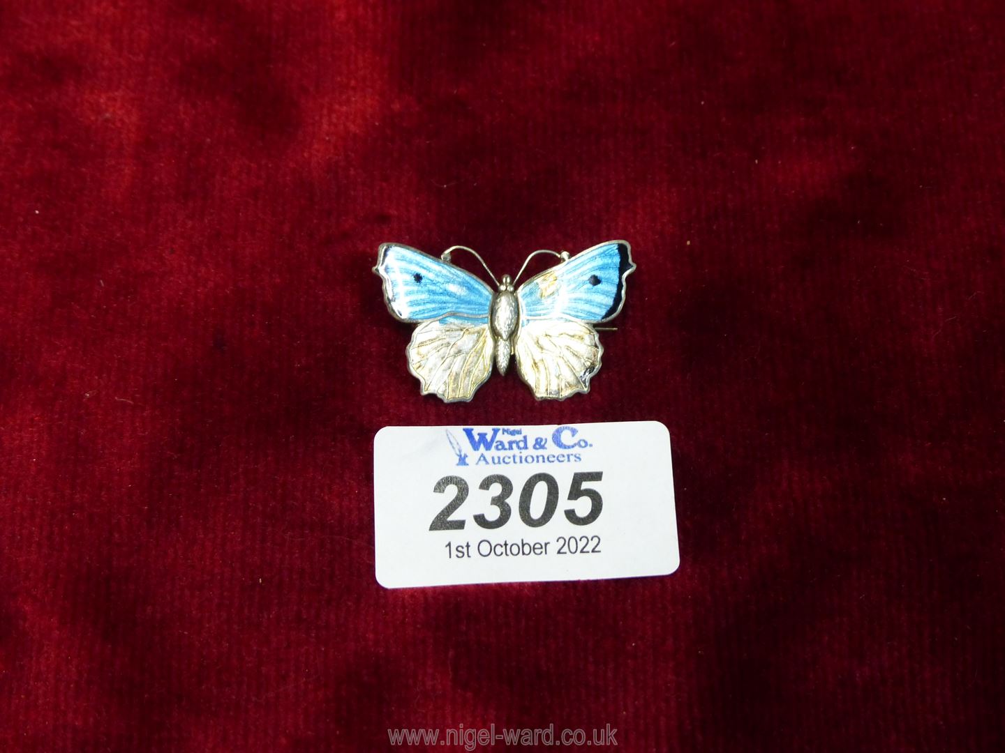 A Charles Horner silver butterfly brooch, Chester (date mark indistinct, possibly 1918).