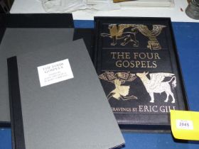 ***A boxed book titled 'The Four Gospels Decorations' by Eric Gill,