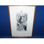 A framed and mounted plastic engraving (no. 1/35) titled 'Icarus', signed lower right 'K.