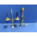 An adjustable brass table Lamp on three legs (16" tall),