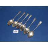 Six Silver dessert Spoons, London 1906, Robert Stebbings, 242 gms.