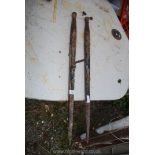 Two muck forks/grabs, 32" long.