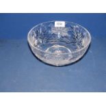 A floral Stuart Crystal fruit bowl, 8'' diameter, (discontinued).