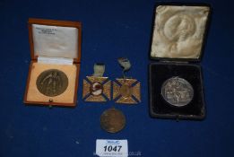 Two Queen Victoria 60th year commemoration 1897 medals, King Edward VIII 1937 coronation medal,