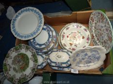A quantity of Whieldon ware 'Old Mankin' dinnerware, Minton plate,