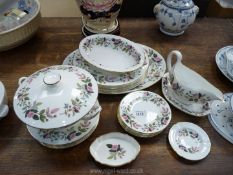 A large quantity of Wedgwood 'Hathaway Rose' including large serving platter, sauce boat and saucer,
