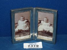 A rare and high quality late Victorian Chester silver bifold miniature photograph frame intact with