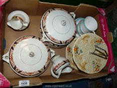A small quantity of dinner ware by Bristol Pearl Burslem made for Lawleys including lidded dishes,