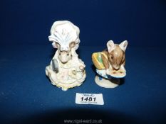 Two Beswick Beatrix Potter mice figures, one being 'Lady Mouse', the other 'Appley Dapply', approx.