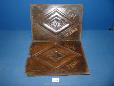 An interesting pair of 17th c oak panels, probably from a bedstead,
