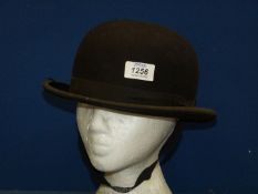A gents Carriage driving bowler hat by Woodrow, Piccadilly, London, size 7 1/4" , some wear.