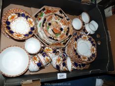 A Melbaware part Teaset including eight cups and eleven saucers, tea plates, sugar bowl,