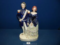 A large size Staffordshire figure of The Princess Royal and Frederick of Prussia,