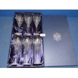 A set of six Stuart Crystal wine glasses boxed.
