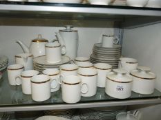 A thirty-six piece white and gold rimmed Thomas of Germany coffee set including coffee pot,