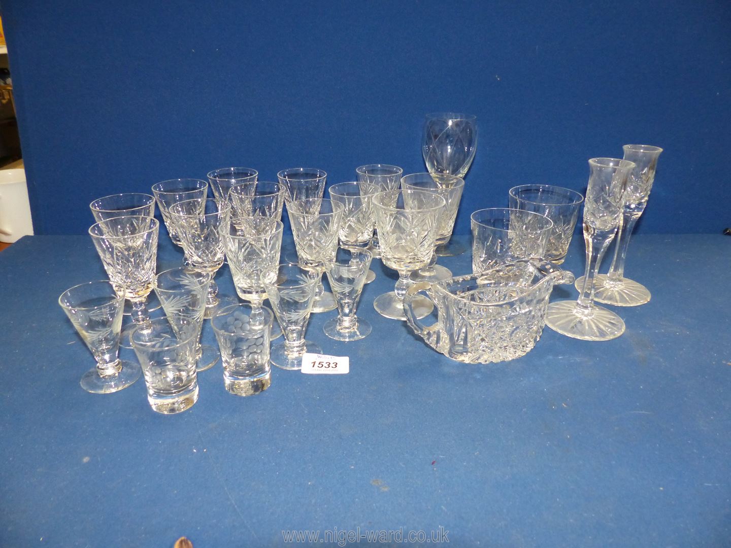 A small quantity of cut glass including six Stuart sherry glasses, four Thomas Webb sherry glasses, - Image 2 of 2
