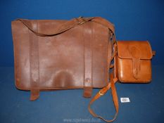 A cartridge Bag and a messenger Bag, both in leather.