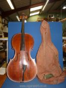 A Cello in poor condition, 49'' high overall approx.