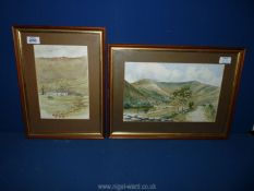 A framed and mounted Watercolour titled 'Lothwaite Side - Bassenthwaite',