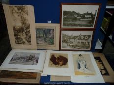 A quantity of unframed Prints, 'Schweppes Lemon Squash', two prints by Beatrice Parsons,