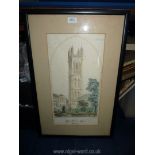 A framed and mounted coloured print of a lithograph titled 'Saint Stephen's, Bristol' plate no: 5.
