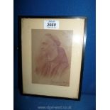 A small framed lithograph depicting Father Ignatius,