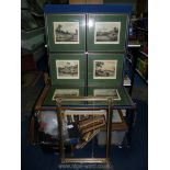 A set of six sporting Prints in Hogarth style frames and one swept frame, 30 1/4'' x 20'' high.