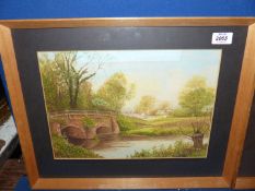 A pair of 20th c. watercolours of British landscapes in original frames, signed D.G.T.