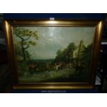 A large framed over varnished Print titled verso 'The Essex Hunt near Epping' by Dean Wolstenholme,