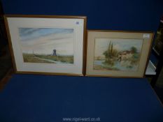 A watercolour of Herringfleet Mill by Rene Smith,