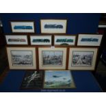 A quantity of prints to include six Stuart Black locomotive prints,