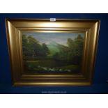 A gilt framed oil on board titled 'Nursing Association Trail Egremont' signed lower right J.H.