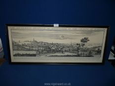 A framed and glazed Print of an engraving titled 'The South-West Prospect of Birmingham',