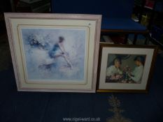 A large framed Print depicting a ballet dancer along with a framed and mounted G.
