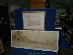 A large framed Print 'Santa Maria Della Salute' and a Turner print of Venice the Grand Council.