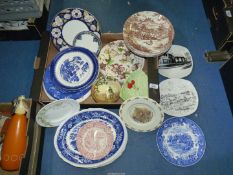 A quantity of miscellaneous plates including a Royal Worcester 'June Garland' cake plate,