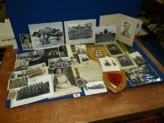 A small quantity of military related items including Scottish Royal Air force squadron cloth badge,