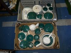 A large quantity of Denby ""Wheatsheaf" tableware including cups and saucers, sauce boat and saucer,