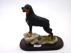 A Rottweiller dog figure