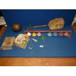 A tortoiseshell musical instrument, wooden Bells,