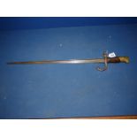 An early French Bayonet, signed and dated June 1875 on the blade edge, no. 20711 on the hand guard.