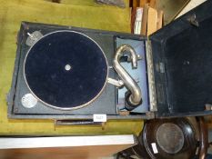 A Decca 'The Salon' wind-up gramophone, 78 rpm.