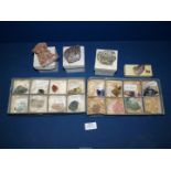 A small quantity of minerals including Rose quartz, Tourmaline, etc.