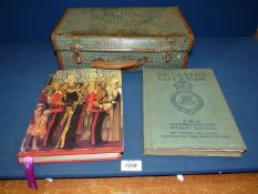 A vintage child's suitcase and The Queens Gift Book in aid of the Convalescent Auxiliary Hospitals