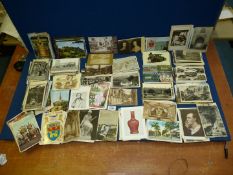 A box file containing approx 500 Postcards including Ilfracombe, Hampton Court, Glastonbury Abbey,