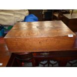 A large wooden Canteen for cutlery, 24 1/2'' wide x 16'' deep x 7'' tall,