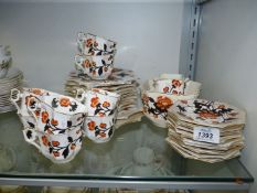 A Foley china part teaset including eight cups, twelve saucers, two sandwich plates,